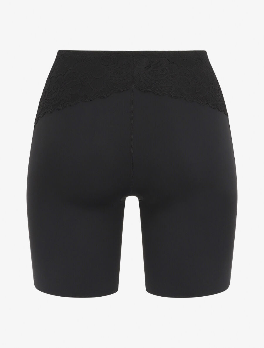 Short gainant taille haute en dentelle - Noir - 2
