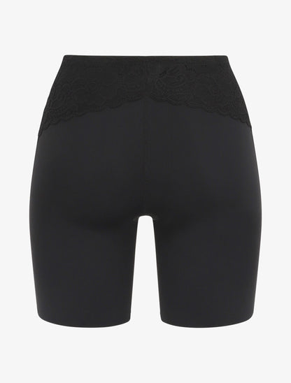 Short gainant taille haute en dentelle - Noir - 2