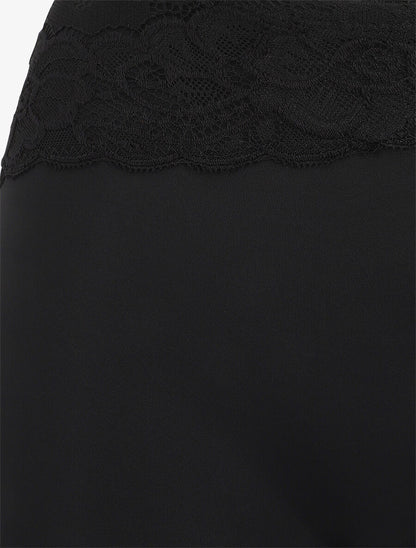 Short gainant taille haute en dentelle - Noir - 3