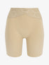 Short gainant taille haute en dentelle - Beige - 1