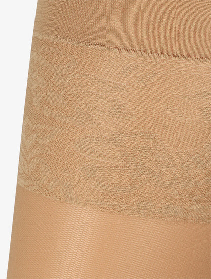 Collants à cuisses stylisées - Beige - 2