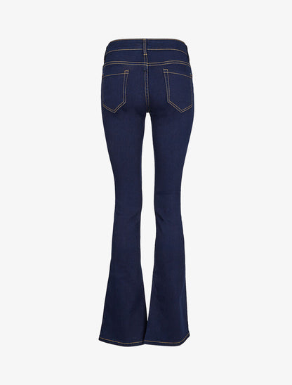 Jean bootcut à surpiqûres apparentes - Bleu - 4