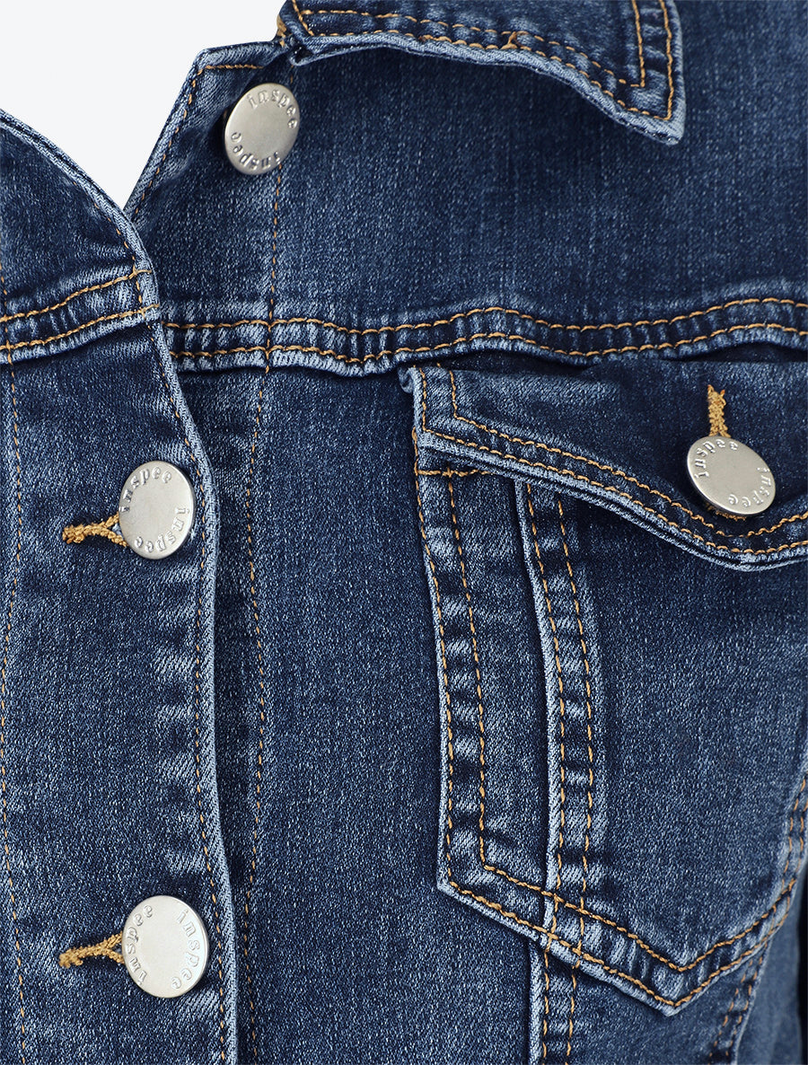 Veste en jean droite - Bleu