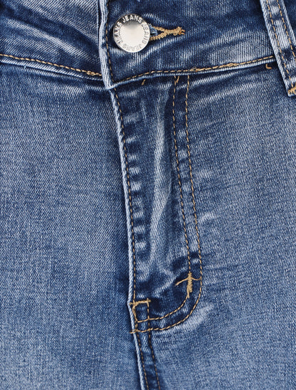 Jean push up à revers coupe slim - Bleu - 3