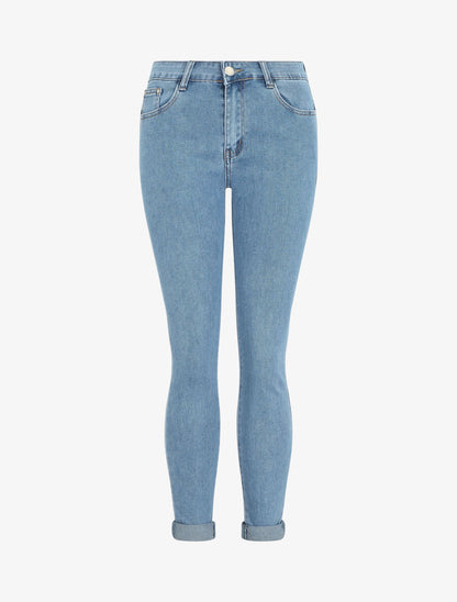 Jean push up à revers coupe slim - Bleu - 4