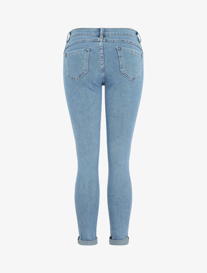 Jean push up à revers coupe slim - Bleu - 2