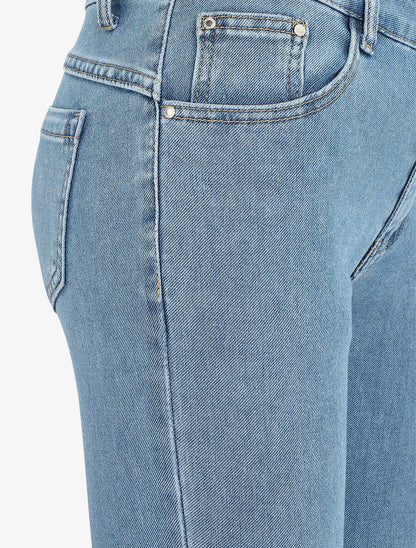 Jean push up à revers coupe slim - Bleu - 3
