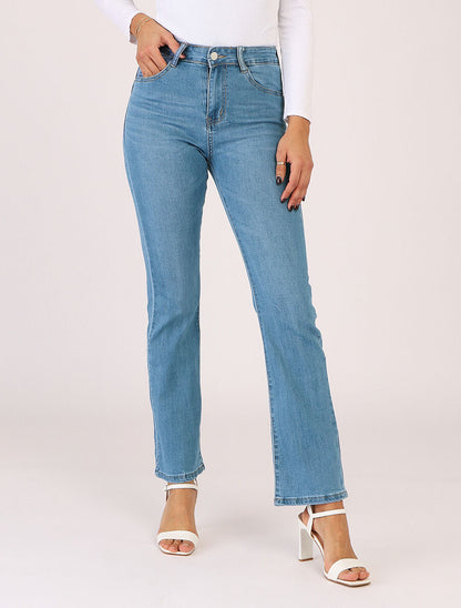Jean push up coupe flare - Bleu - 4