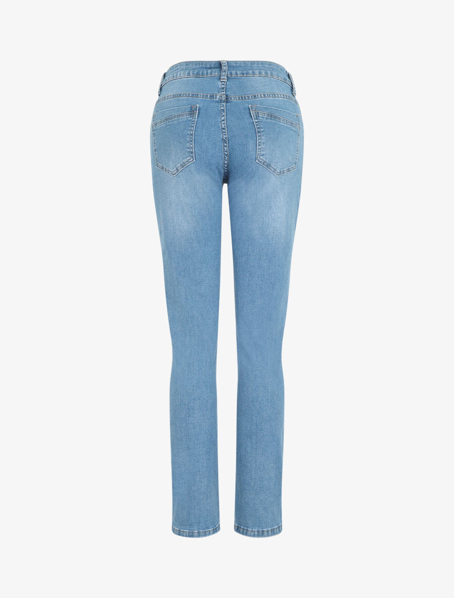 Jean grande taille droit à taille standard - Bleu clair - 2
