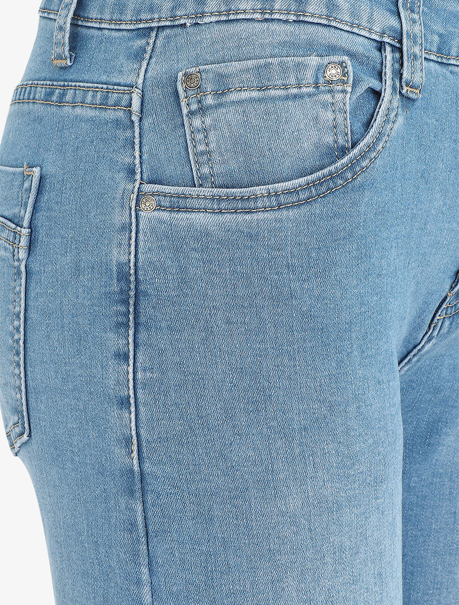 Jean grande taille droit à taille standard - Bleu clair - 3