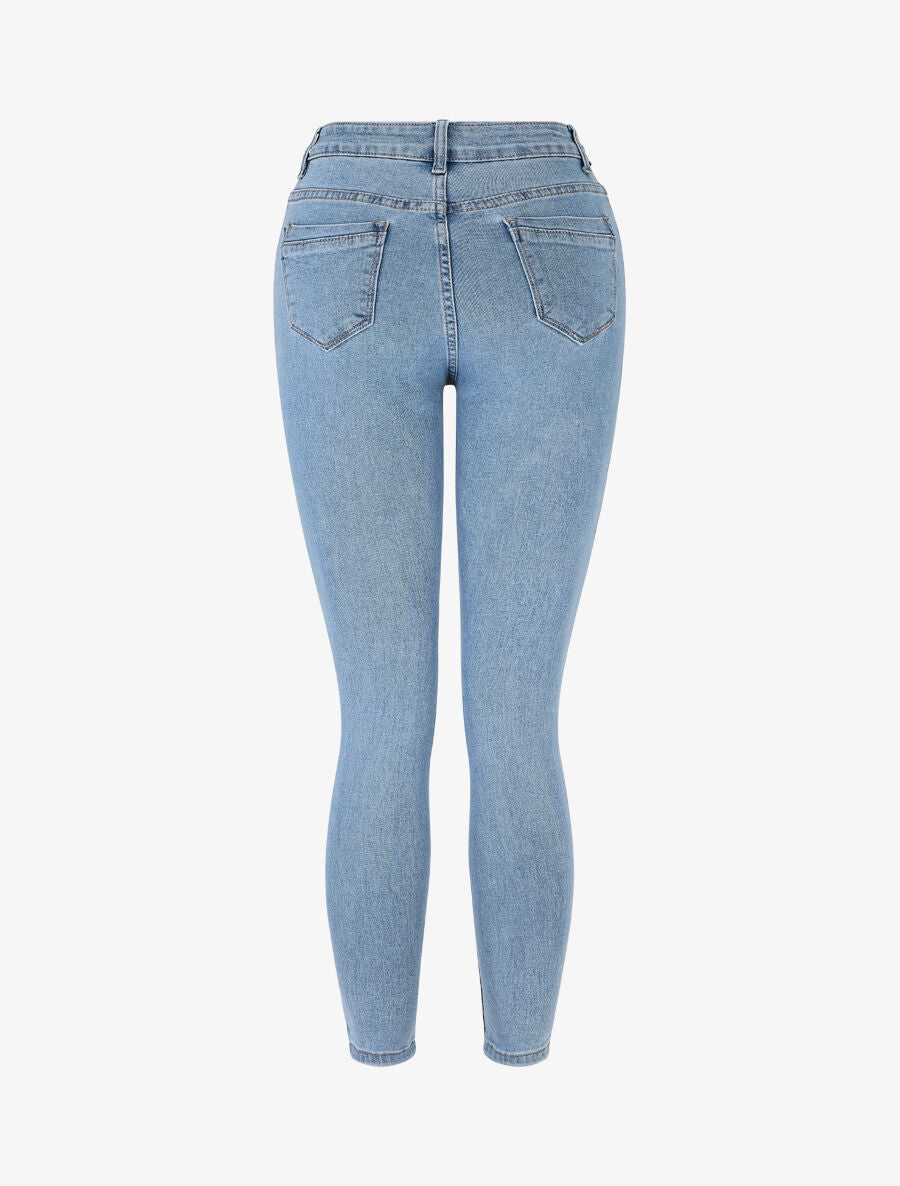Jean skinny basique à taille standard - Bleu clair - 2