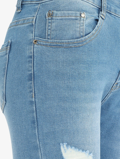 Jean déchiré coupe skinny - Bleu - 3