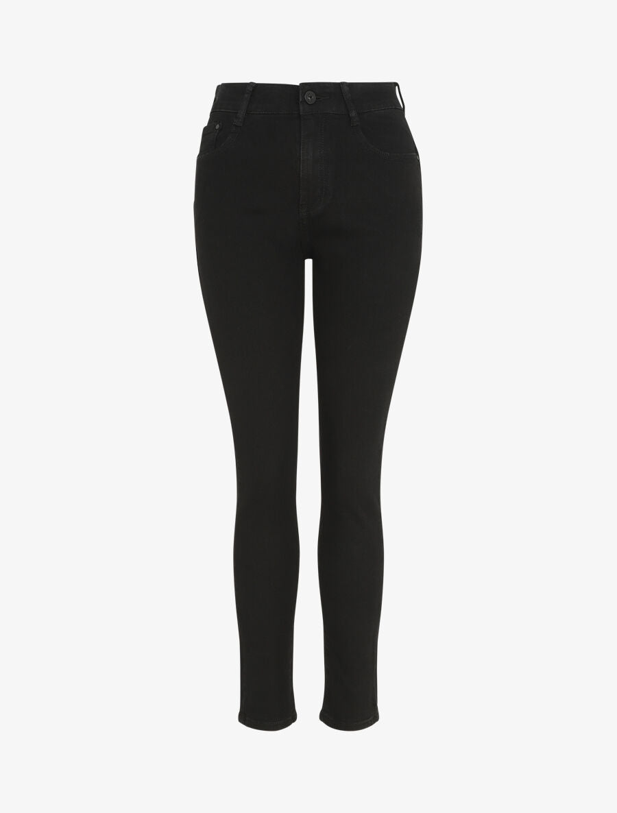 Jean grande taille push up coupe droite - Noir - 1