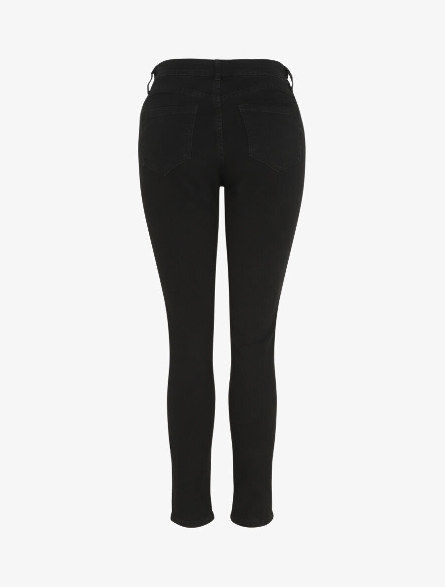 Jean grande taille push up coupe droite - Noir - 2