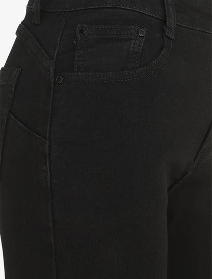 Jean grande taille push up coupe droite - Noir - 3