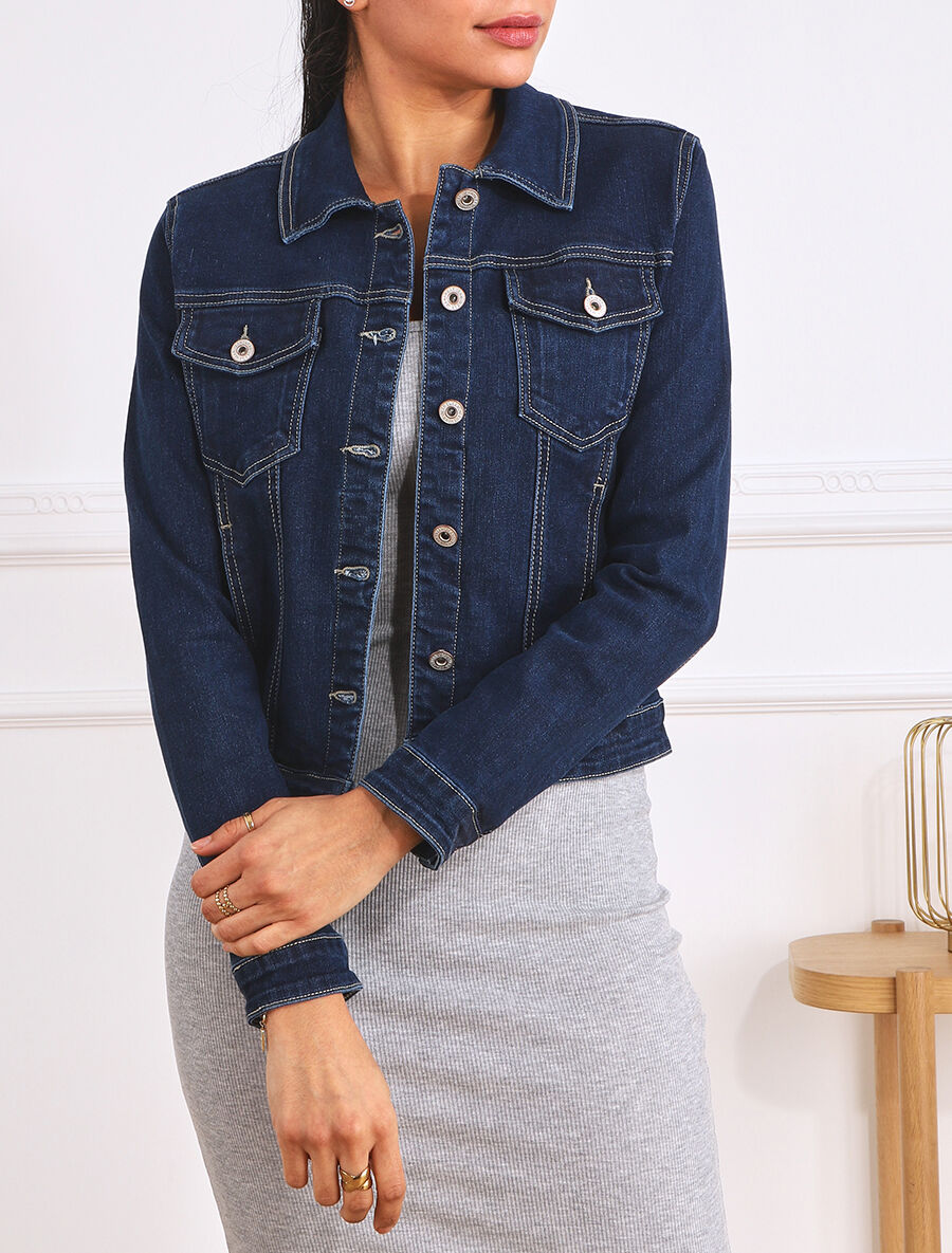 Veste en jean basique - Bleu brut - 4