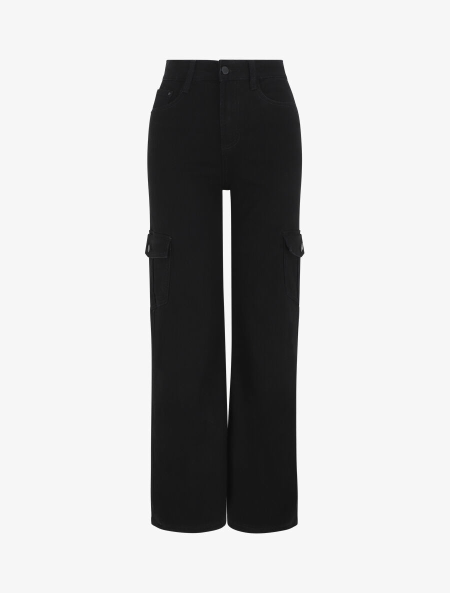 Jean style cargo coupe flare - Noir - 1