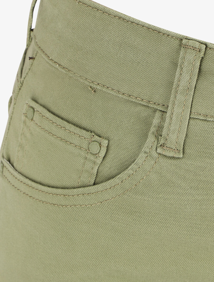 Short uni à ourlets - Kaki - 3