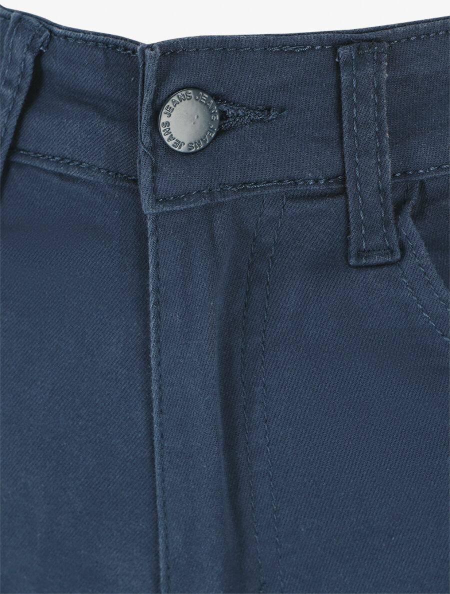 Short uni à ourlets - Marine - 3