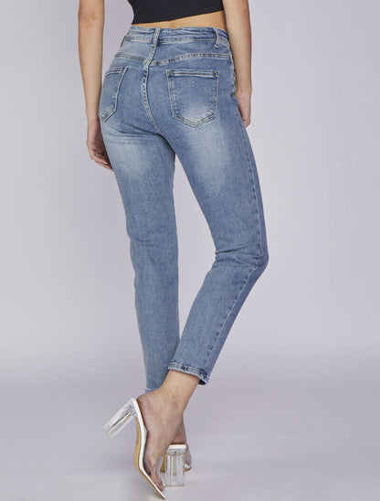 Jean boyfriend délavé - Denim clair - 2