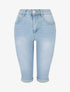 Bermuda push up à revers coupe droite - Bleu - 1