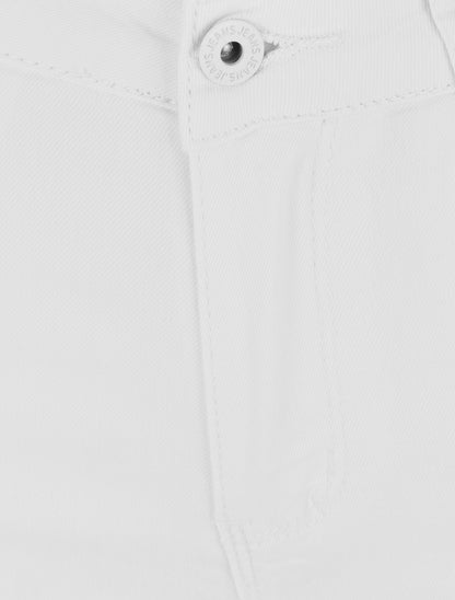 Bermuda push up uni coupe droite - Blanc - 3