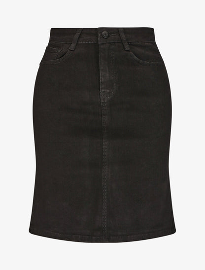 Jupe en jean coupe droite - Noir - 1