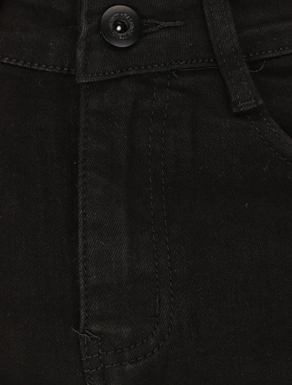 Jupe en jean coupe droite - Noir - 3