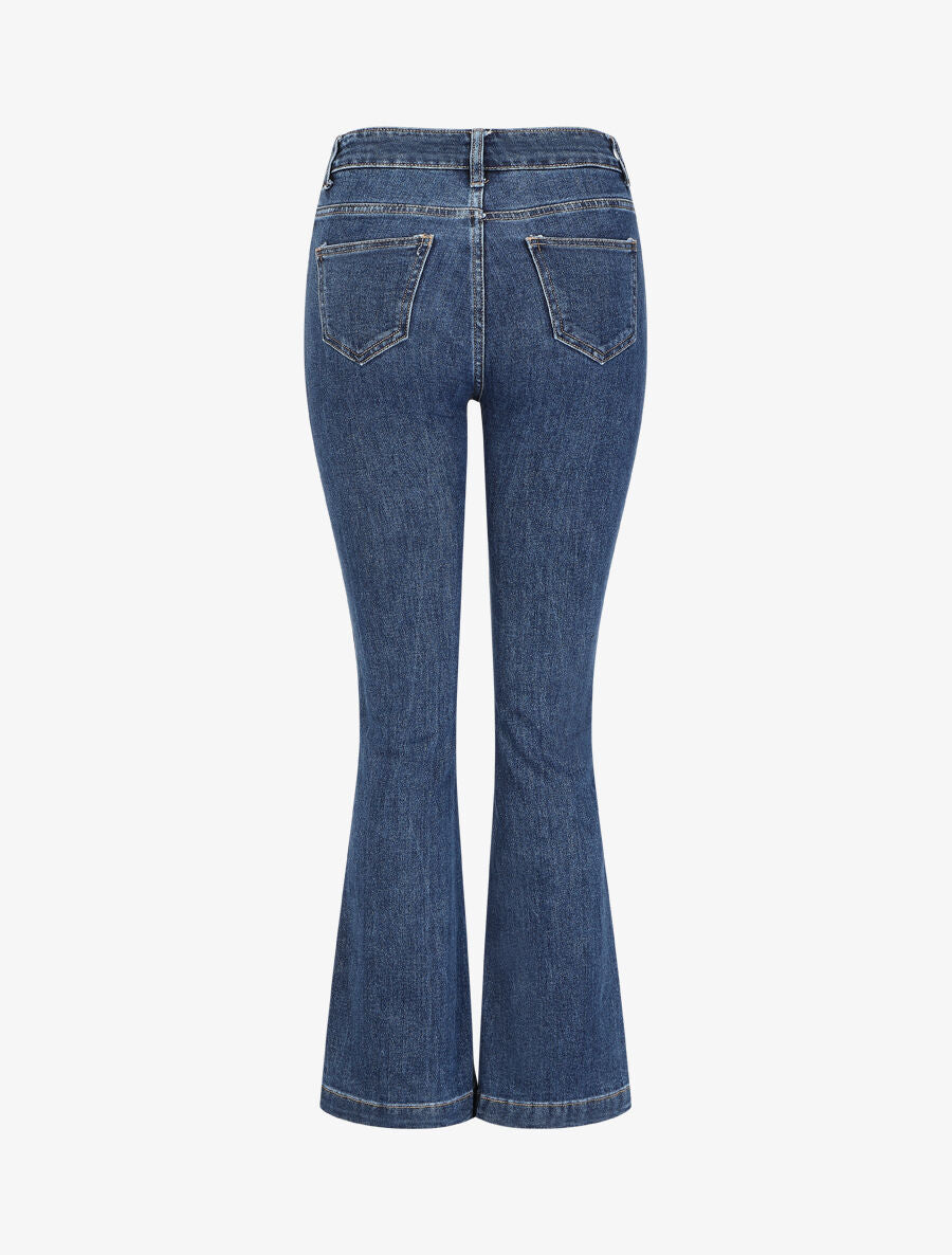 Jean flare taille haute - Bleu brut - 5