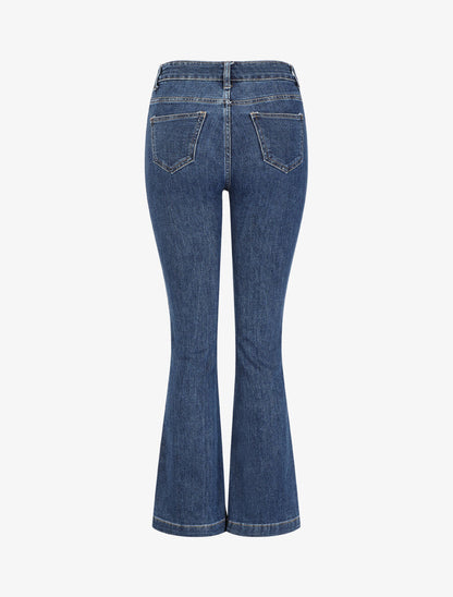 Jean flare taille haute - Bleu brut - 5