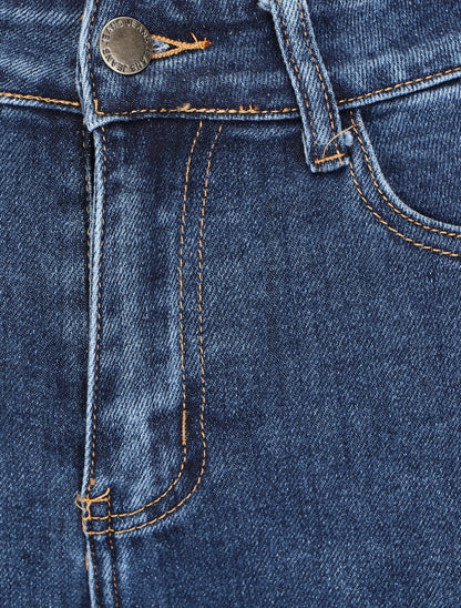 Jean flare taille haute - Bleu brut - 6