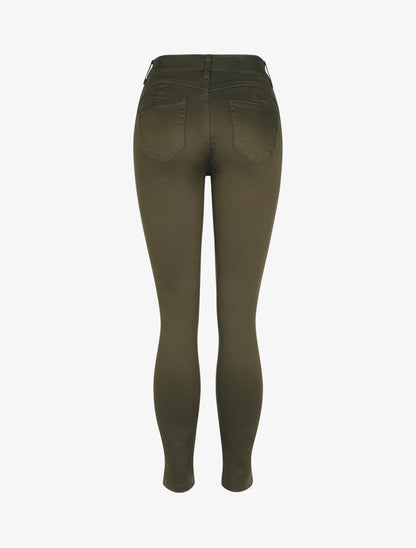Jean skinny grande taille push up - Kaki - 2