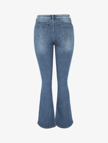 Jean standard effet push up coupe bootcut - Bleu - 2