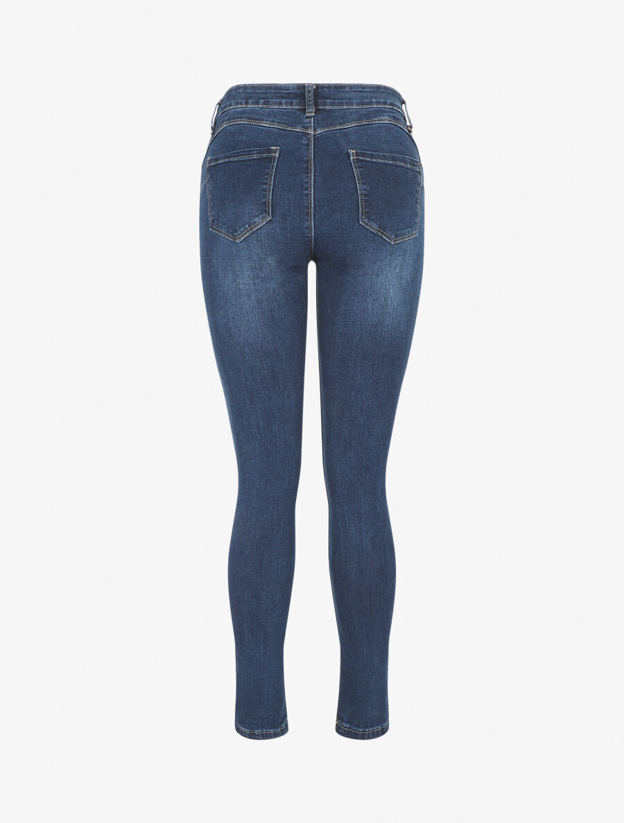 Jean push up coupe slim taile standard - Bleu - 2