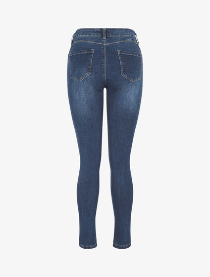 Jean push up coupe slim taile standard - Bleu - 2