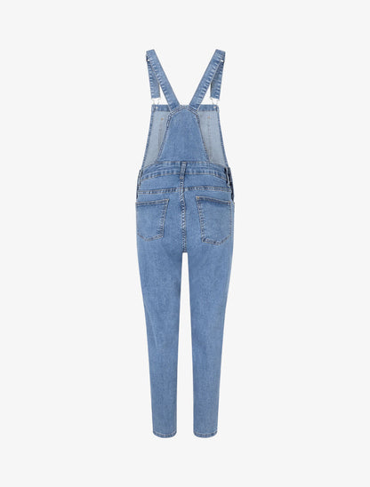 Salopette en jean coupe slim - Bleu - 2