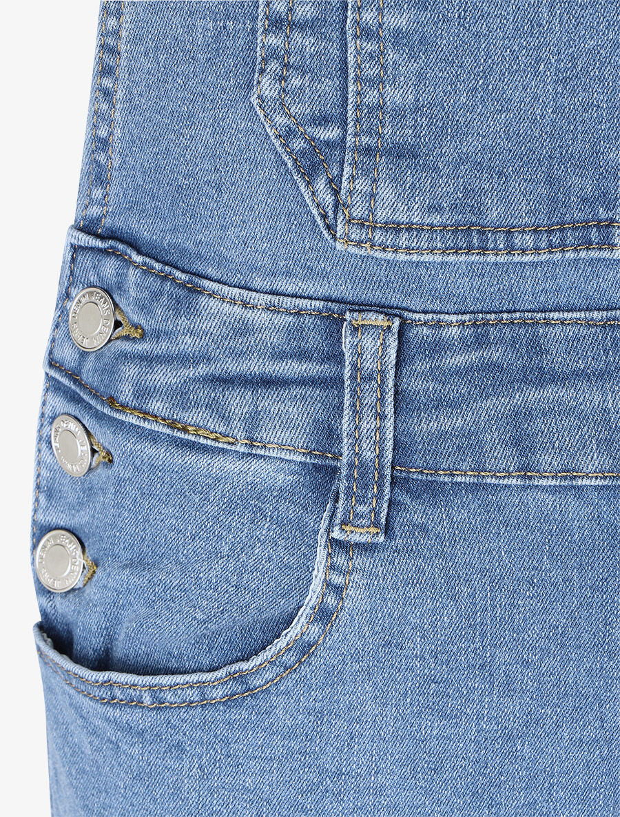 Salopette en jean coupe slim - Bleu - 3