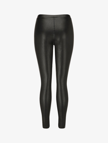 Legging en simili taille standard - Noir - 2