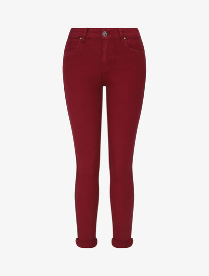 Jean slim taille standard à perles - Bordeaux - 1