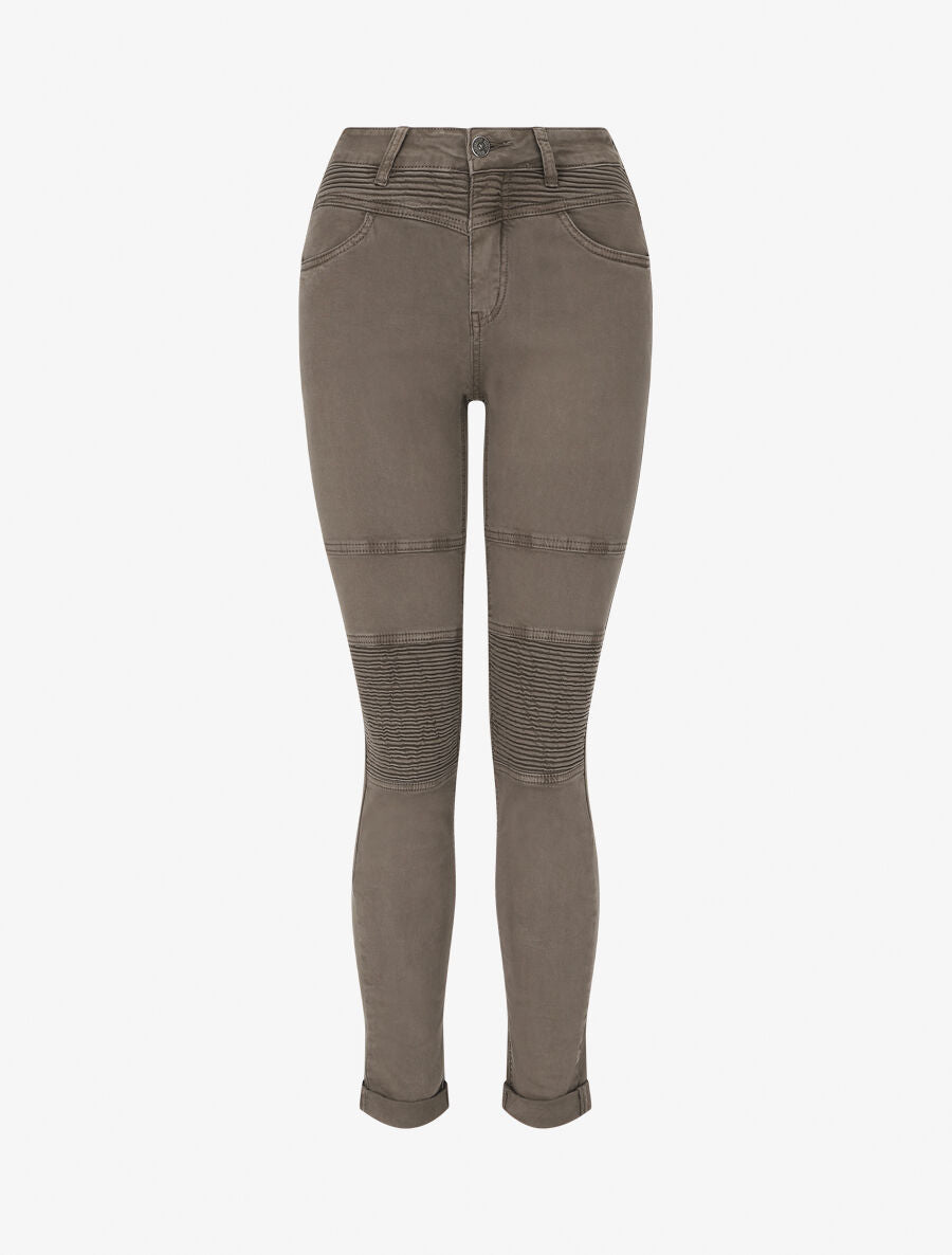 Jean taille haute coupe slim - Taupe - 4