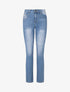 Jean délavé push up coupe droite - Bleu - 1