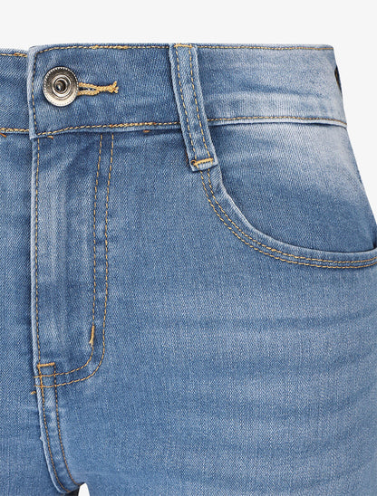 Jean délavé push up coupe droite - Bleu - 3