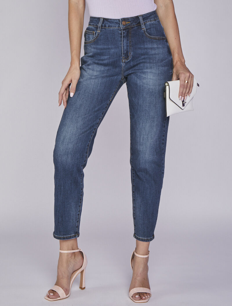 Jean boyfriend délavé - Bleu denim - 5