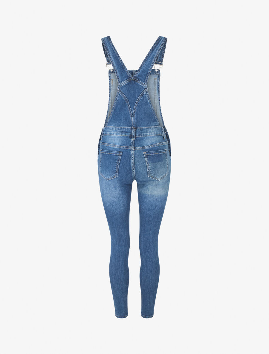 Salopette taille basse coupe skinny - Bleu - 2