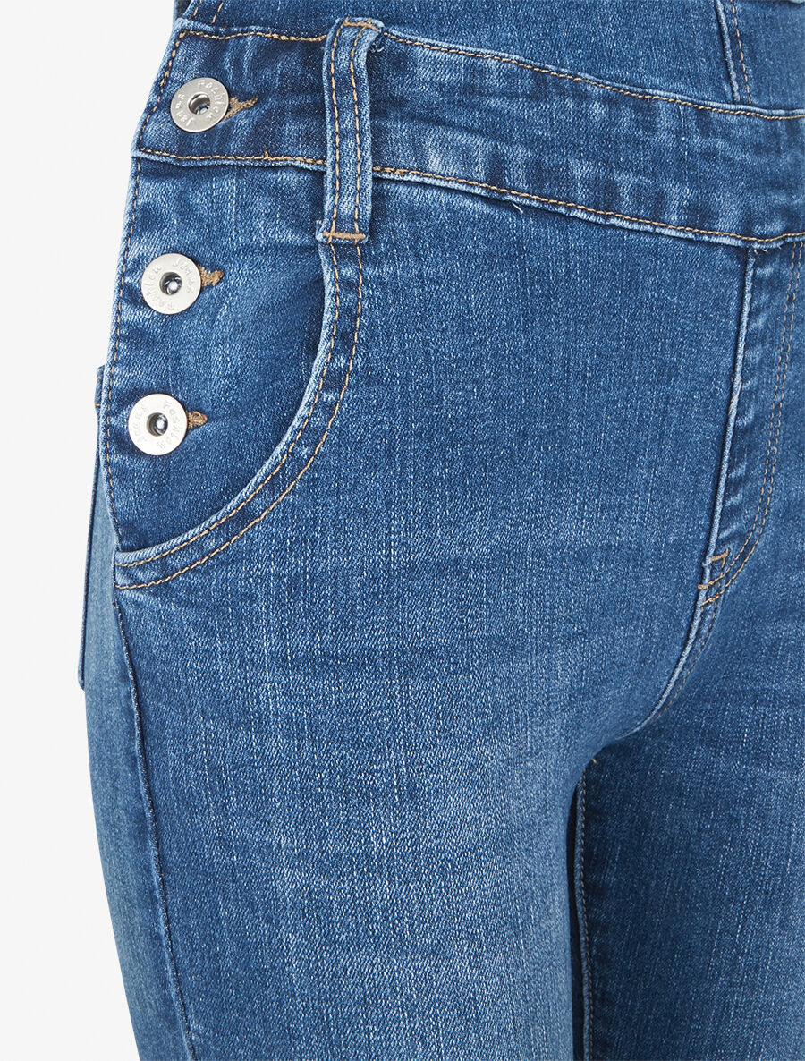 Salopette taille basse coupe skinny - Bleu - 3