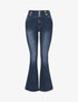 Jean push up à taille haute coupe bootcut - Bleu - 1