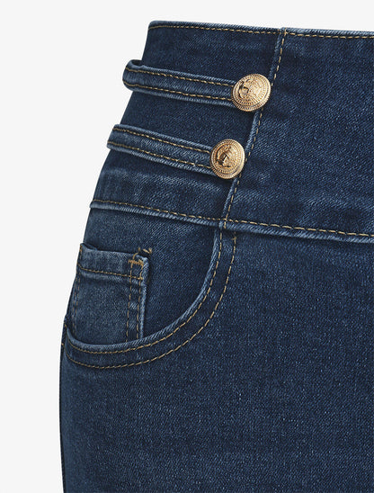 Jean push up à taille haute coupe bootcut - Bleu - 3
