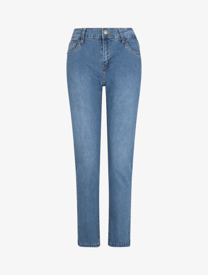 Jean grande taille coupe droite - Bleu - 1