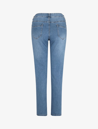 Jean grande taille coupe droite - Bleu - 2