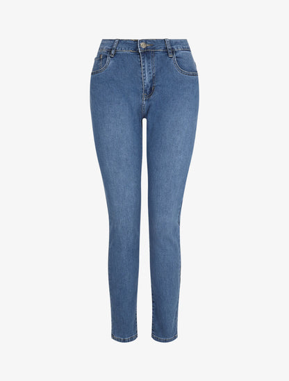 Jean grande taille coupe slim - Bleu - 1